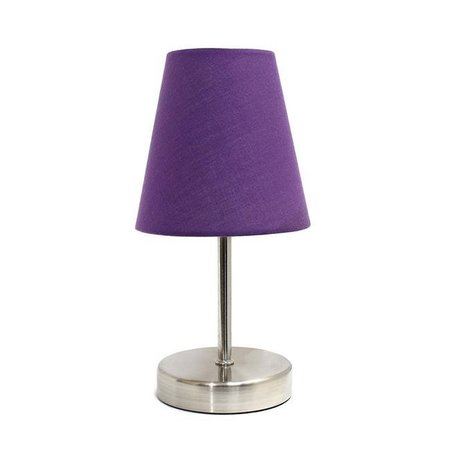 STAR BRITE Sand Nickel Basic Table Lamp with Purple Shade ST614397